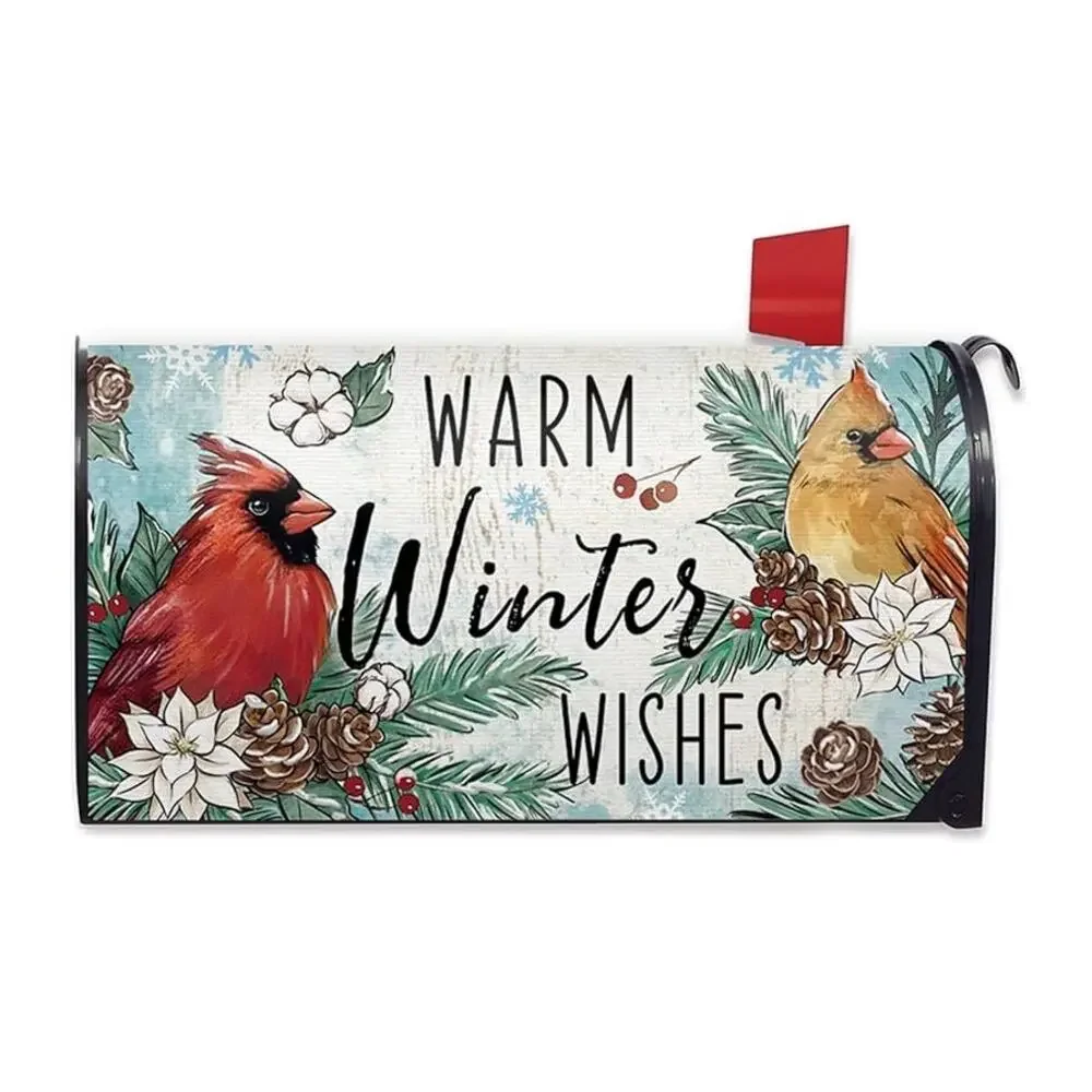 Warm Winter Wishes Cardinal Mailbox Cover